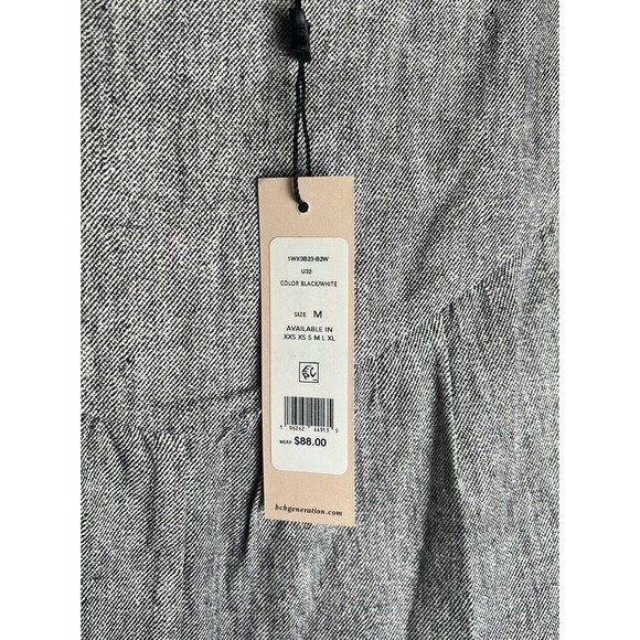 BCBGeneration Tiered Linen Blend Mini Skirt‎ Black White M - Picture 7 of 9